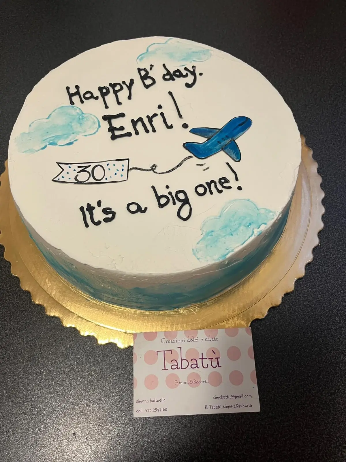 Torta personalizzata realizzata artigianalmente da Tabatù a Genova
